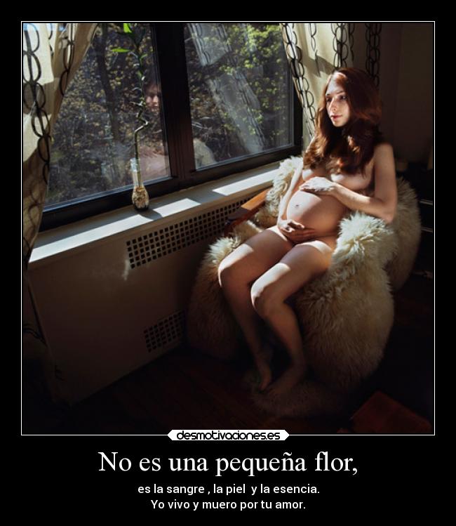 No es una pequeña flor, - es la sangre , la piel  y la esencia.
Yo vivo y muero por tu amor.