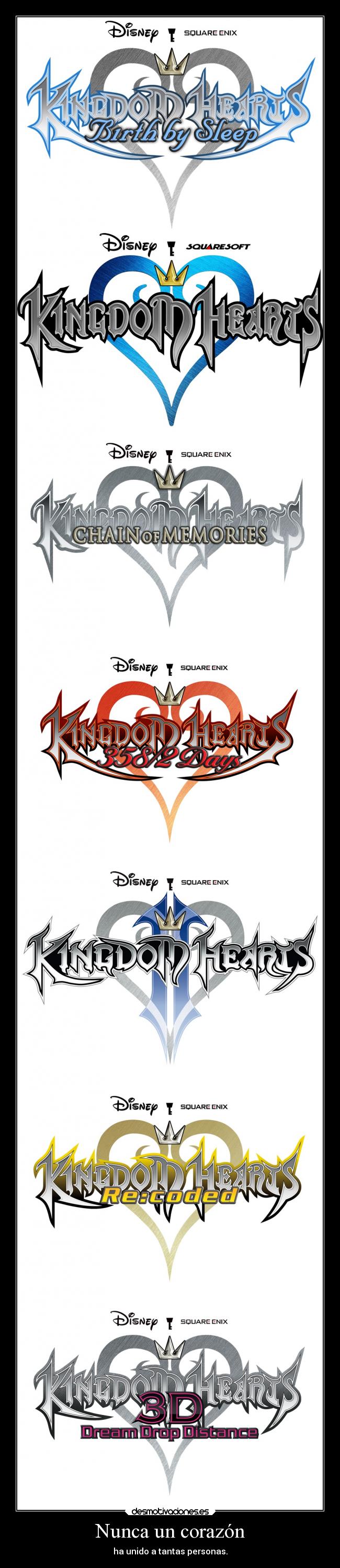 carteles corazon videojuegos kingdomhearts todos los logos desmotivaciones