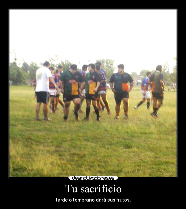Tu sacrificio - tarde o temprano dará sus frutos.