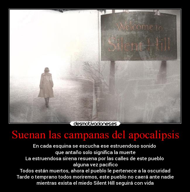 carteles desmotivaciones videojuegos redgame silent hill sirena apocalipsis oscuridad desmotivaciones