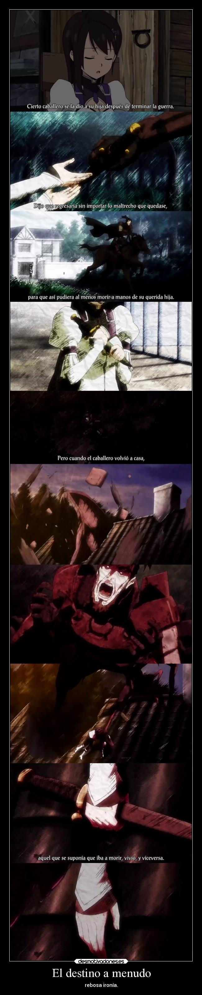 carteles destino muerte destino dolor amor anime vida raptorhunters harukaze manga otaku seiken blacksmith ironia desmotivaciones