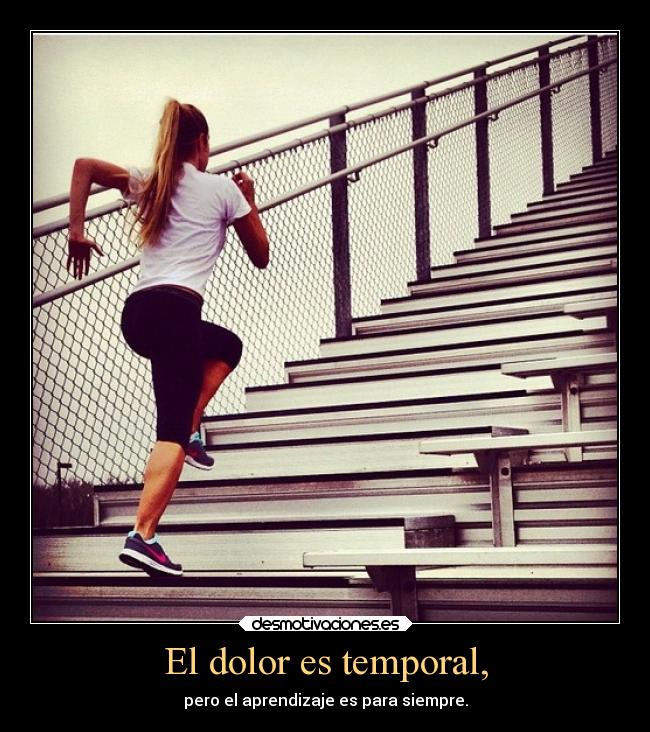 El dolor es temporal, - pero el aprendizaje es para siempre.