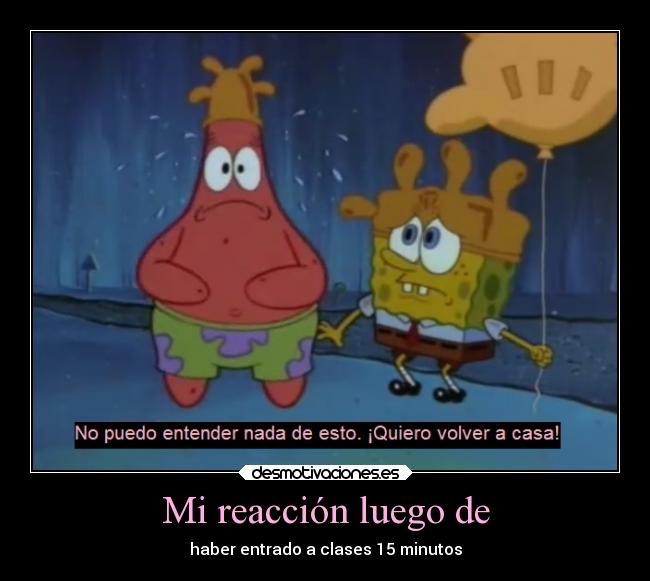 Mi reacción luego de -