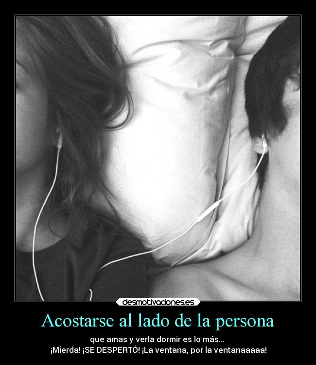 Acostarse al lado de la persona -