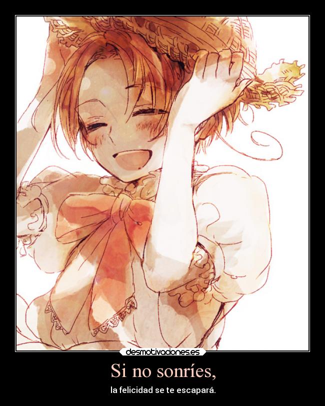 carteles felicidad anime desmotivaciones hetalia italia chibitalia sonreir escapar kirstashfowl desmotivaciones