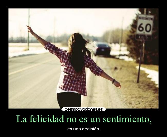 La felicidad no es un sentimiento, - 