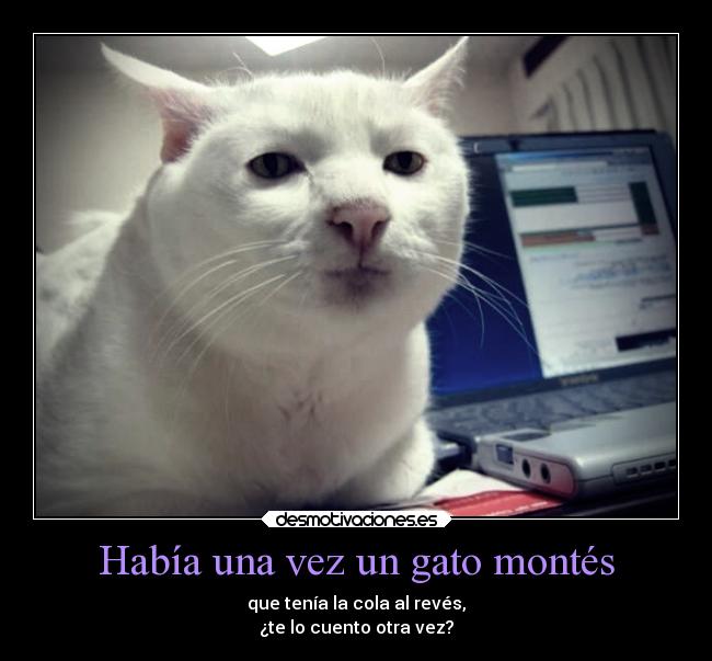 Había una vez un gato montés - que tenía la cola al revés,
¿te lo cuento otra vez?