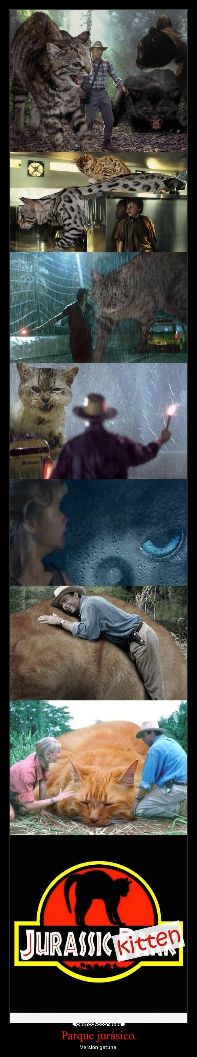 Parque jurásico. - Versión gatuna.