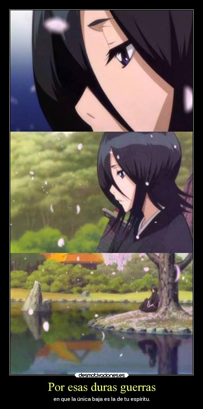 carteles guerra anime manga bleach rukia pensar desmotivaciones