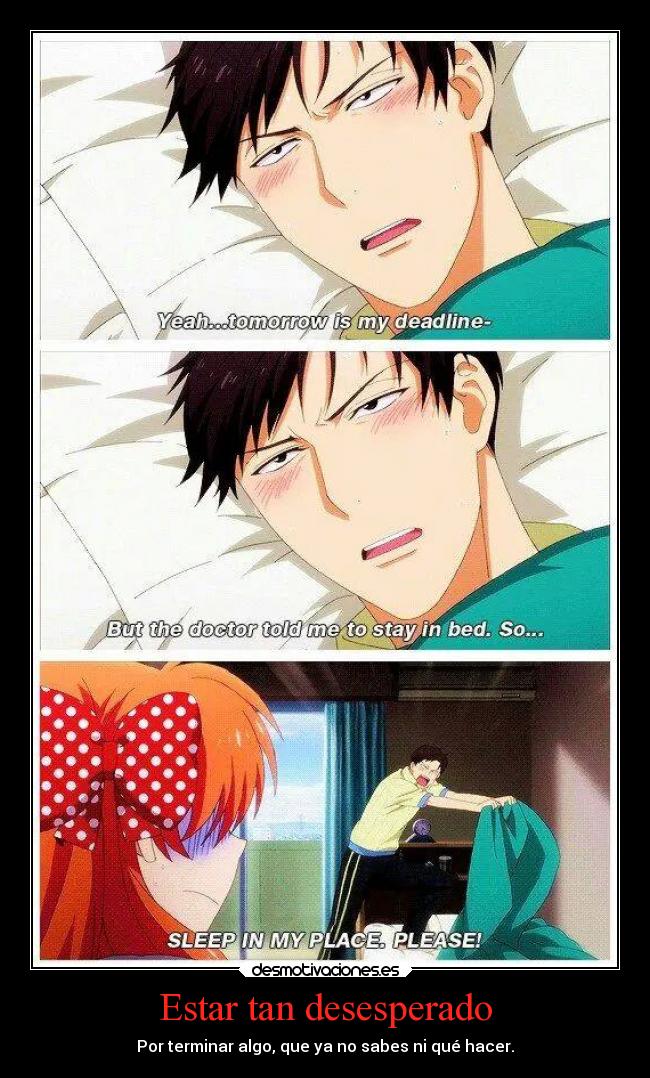 carteles humor anime deadline desesperacion gekkan shoujo nozaki kun sakura desmotivaciones