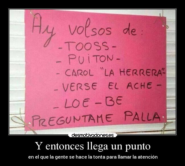 Y entonces llega un punto - 