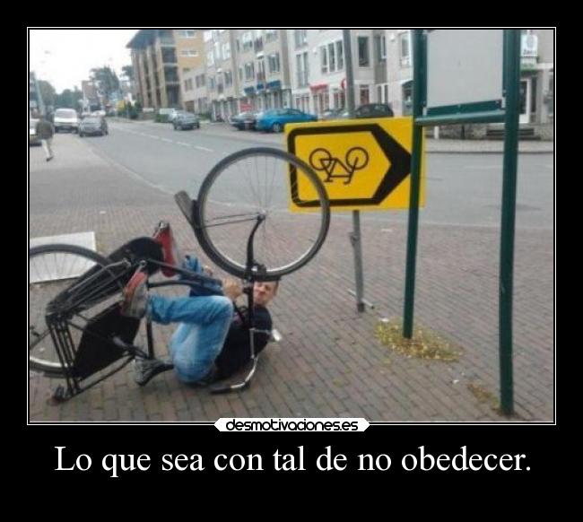 carteles humor graciosas bicicleta obedecer normas rilacs kellogstime desmotivaciones