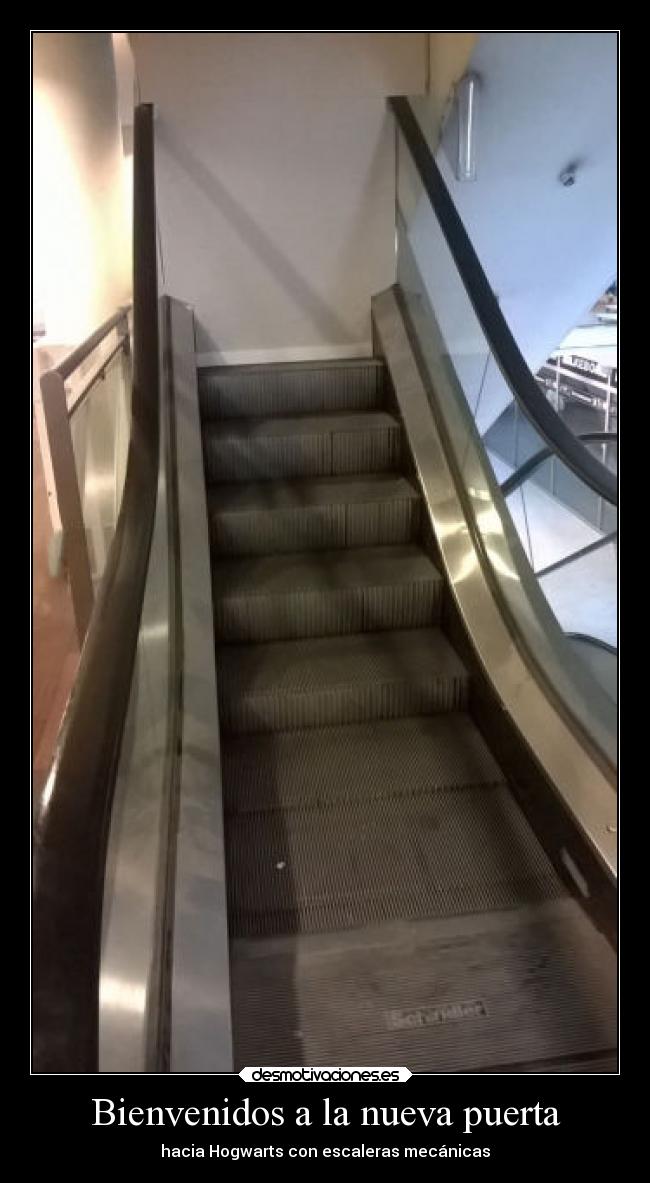 Bienvenidos a la nueva puerta - hacia Hogwarts con escaleras mecánicas