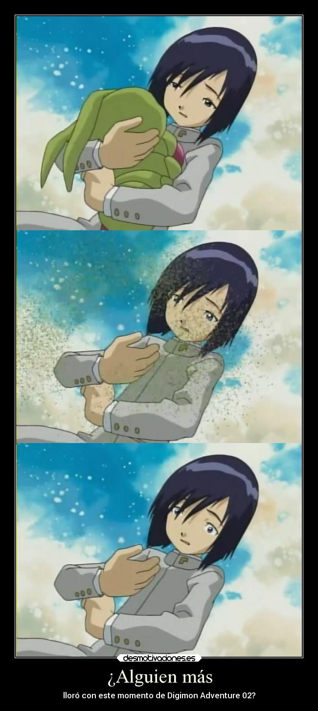 carteles llorar anime digimon adventure pregunta otaku devilbrigade muere wormmon ken ichijouji momento desmotivaciones