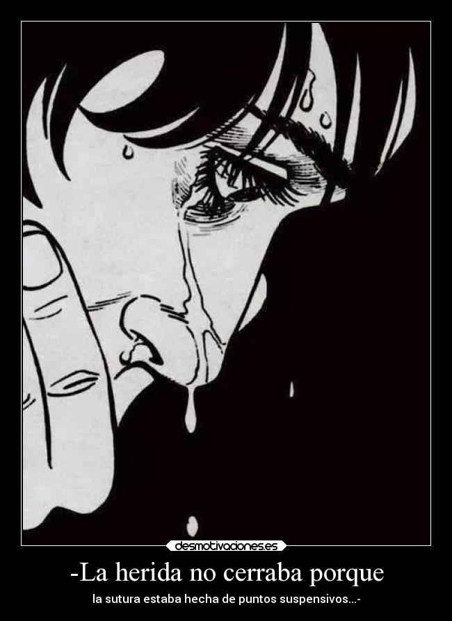 -La herida no cerraba porque - la sutura estaba hecha de puntos suspensivos...-
