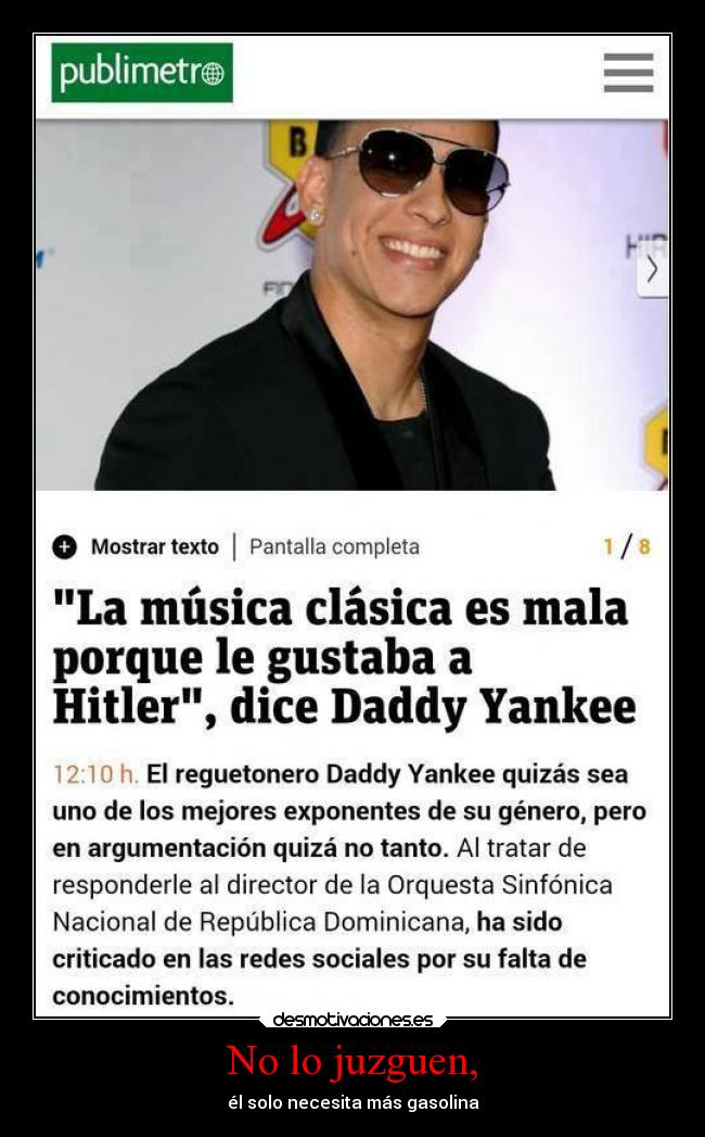 carteles musica humor reggaeton daddy yankee estupido clasica sk28 desmotivaciones