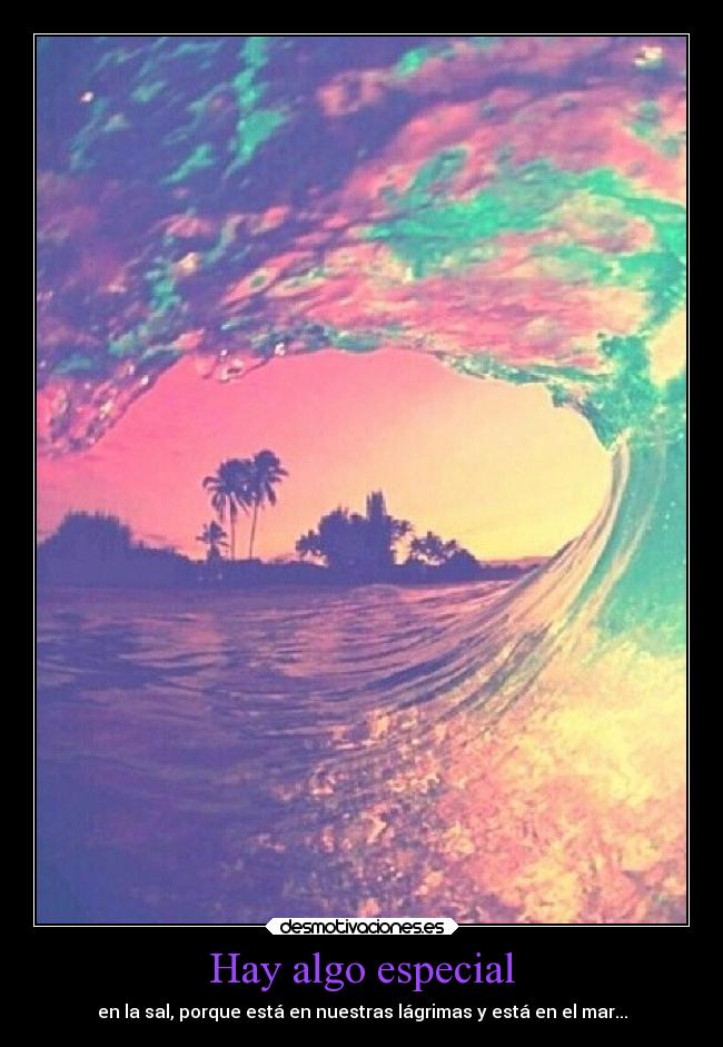 Hay algo especial - en la sal, porque está en nuestras lágrimas y está en el mar...