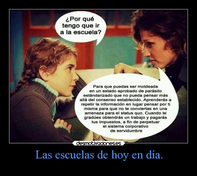 Las escuelas de hoy en día. -