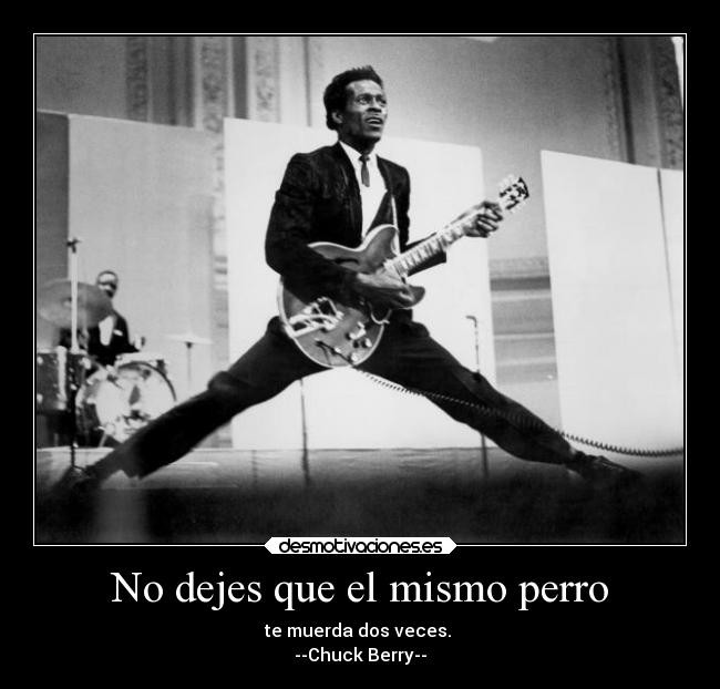 No dejes que el mismo perro - te muerda dos veces.
--Chuck Berry--