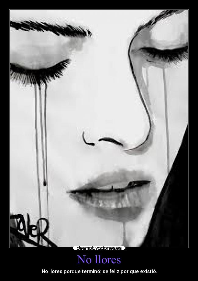 No llores - No llores porque terminó: se feliz por que existió.