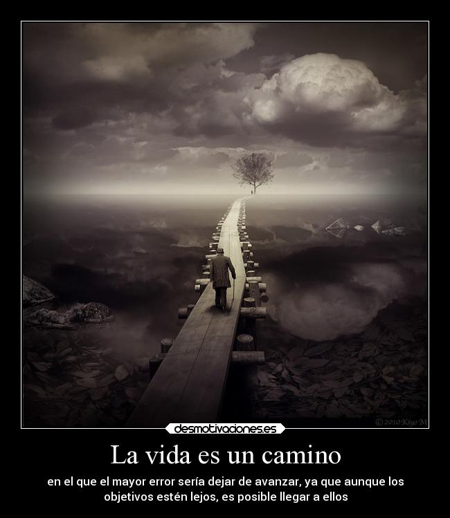La vida es un camino - en el que el mayor error sería dejar de avanzar, ya que aunque los
objetivos estén lejos, es posible llegar a ellos