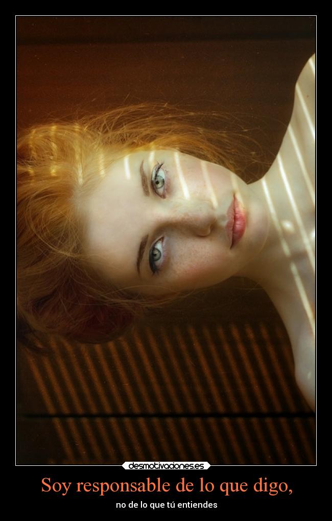 Soy responsable de lo que digo, - no de lo que tú entiendes