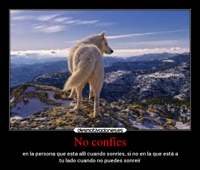 No confíes - en la persona que esta allí cuando sonríes, si no en la que está a
tu lado cuando no puedes sonreír