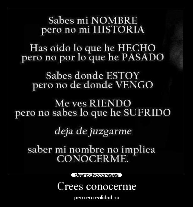 Crees conocerme - 