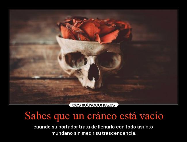 Sabes que un cráneo está vacío -
