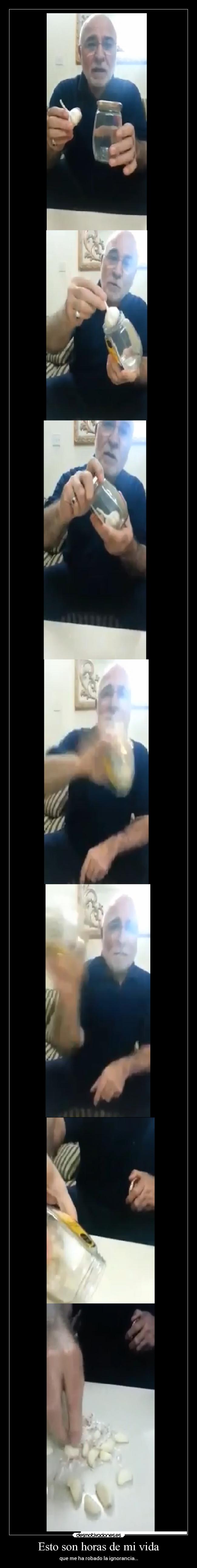 Esto son horas de mi vida - que me ha robado la ignorancia...