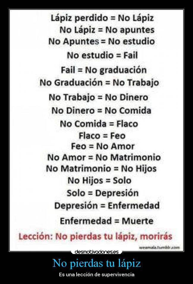 carteles vida muerte lapiz supervivencia desmotivaciones