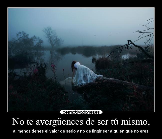 No te avergüences de ser tú mismo, - al menos tienes el valor de serlo y no de fingir ser alguien que no eres.