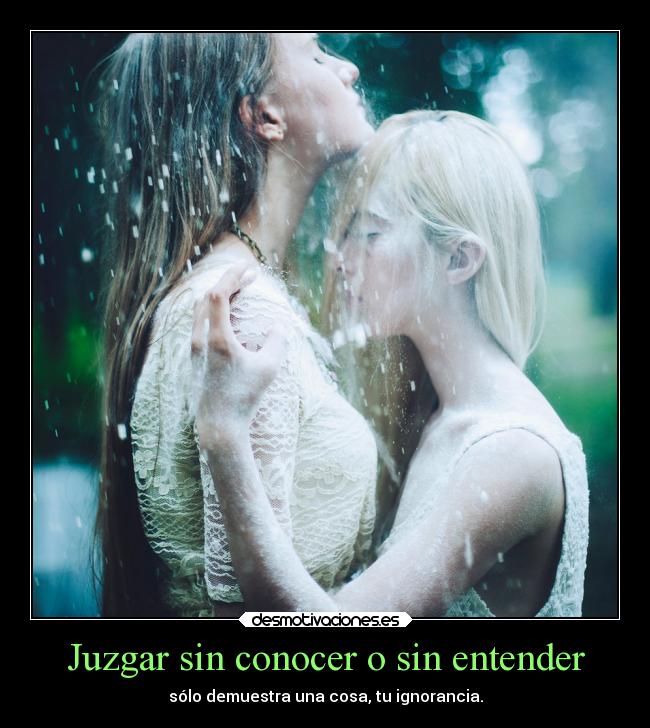 Juzgar sin conocer o sin entender -