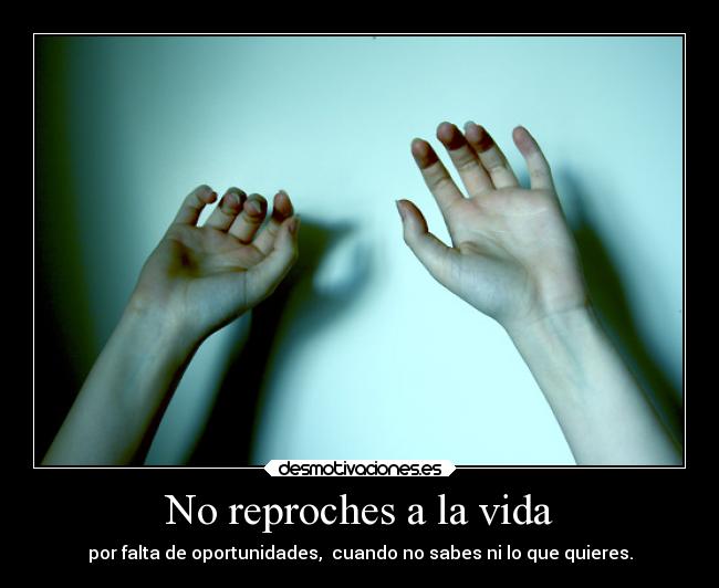 No reproches a la vida - 