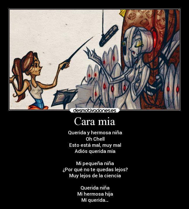 carteles videojuegos redgame cancion portal portal2 chell glados torretas cara mia desmotivaciones