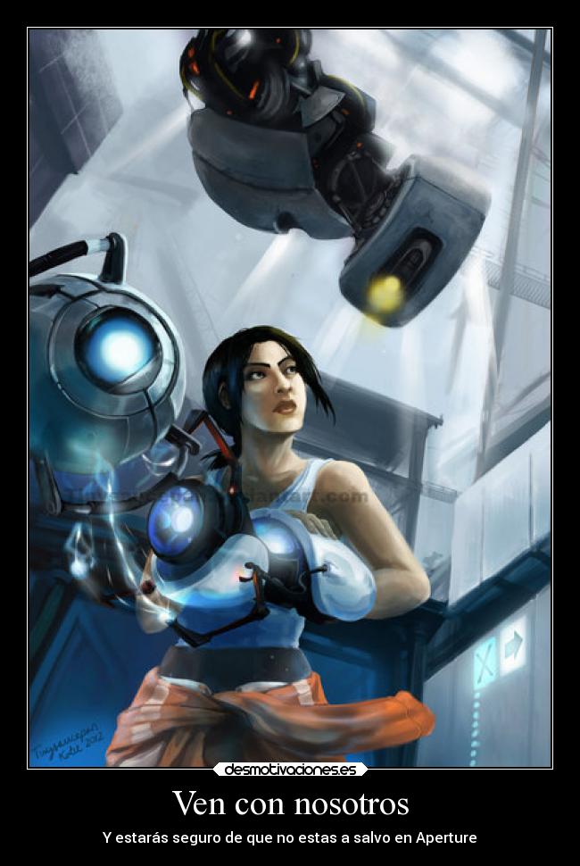 carteles videojuegos redgame cancion this aperture science portal glados whetley chell valve noestasasalvo desmotivaciones