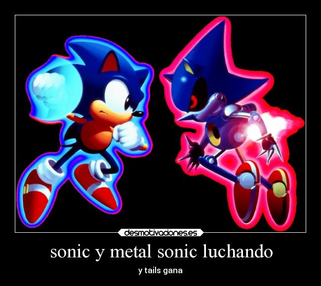 sonic y metal sonic luchando - 