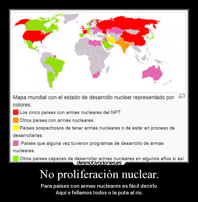 No proliferación nuclear. -