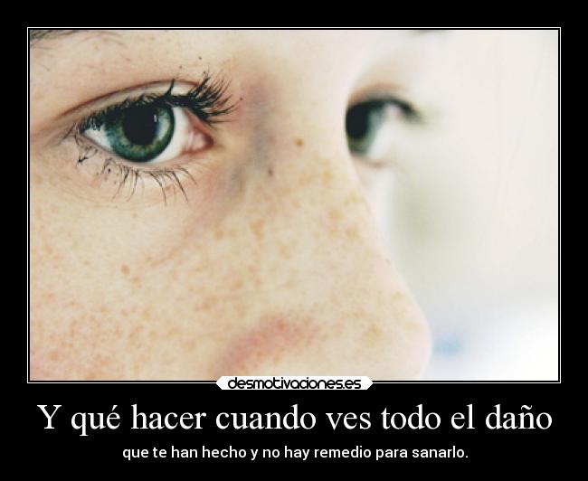 Y qué hacer cuando ves todo el daño -