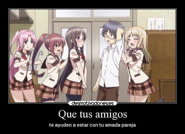 carteles amigos anime jinsei rino endou yuuki akamatsu ikumi suzuki fumi kujou desmotivaciones