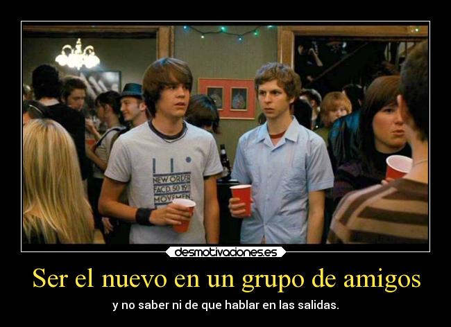 carteles amigos fiesta amigos anime manga otaku scott pilgrim timidez respirar salidas hablar sabiduria desmotivaciones