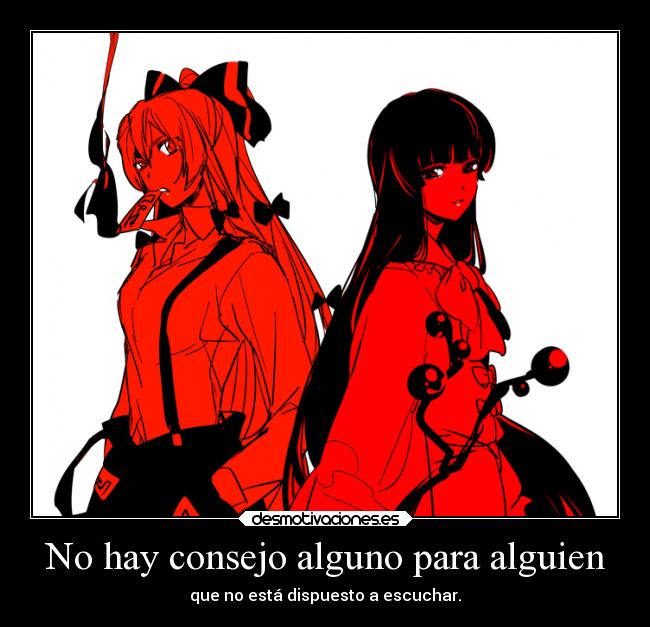 carteles amistad blackrockshooter25 fujiwara mokou touhou kaguya houraisan desmotivaciones