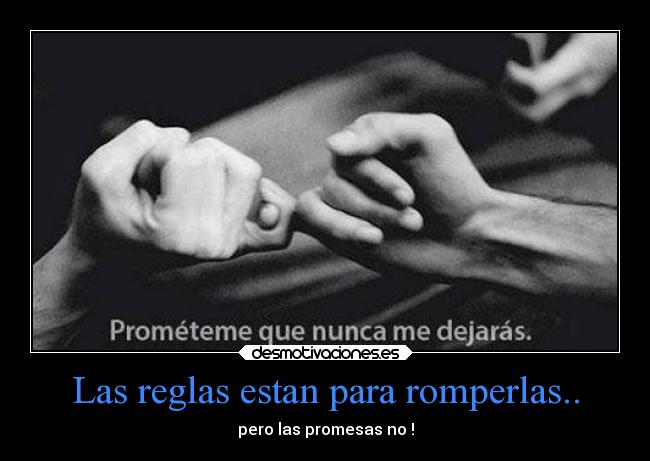 Las reglas estan para romperlas.. - pero las promesas no !