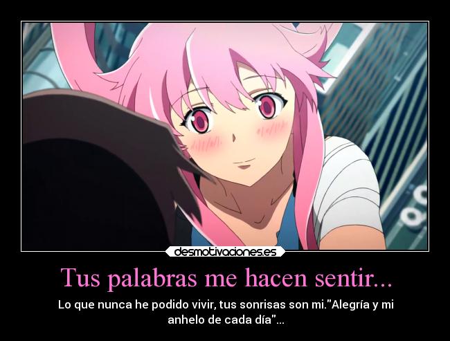 carteles amor alegria sentimientos anhelo cada dia mirai nikki yukki yuno desmotivaciones