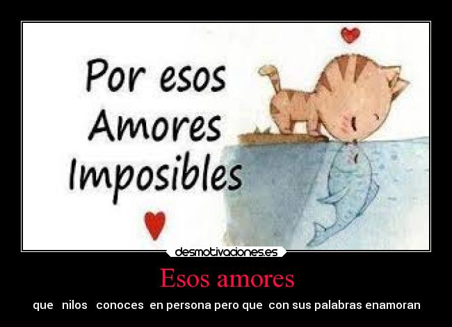 Esos amores - que nilos conoces en persona pero que con sus palabras enamoran