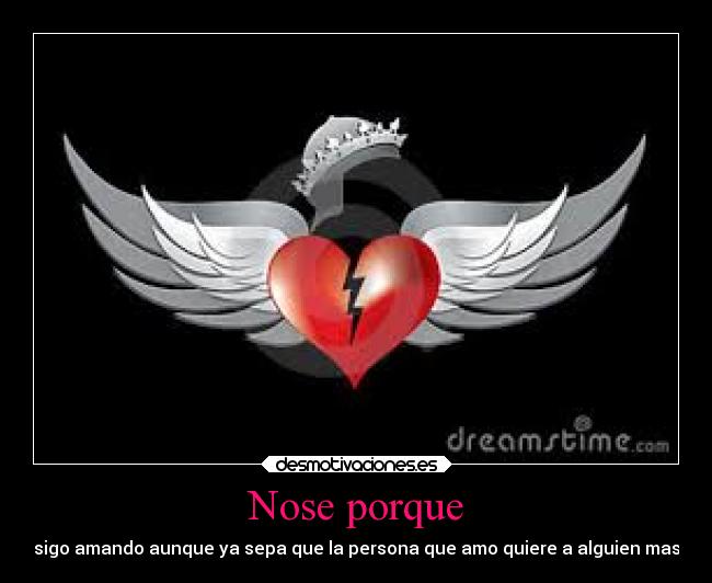 Nose porque - sigo amando aunque ya sepa que la persona que amo quiere a alguien mas