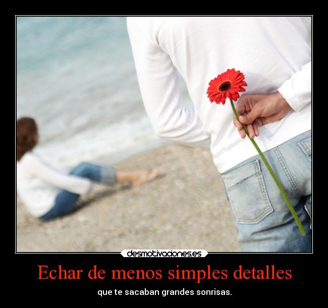 Echar de menos simples detalles - que te sacaban grandes sonrisas.