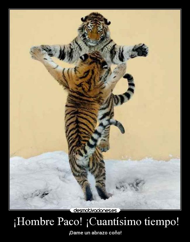¡Hombre Paco! ¡Cuantísimo tiempo! -