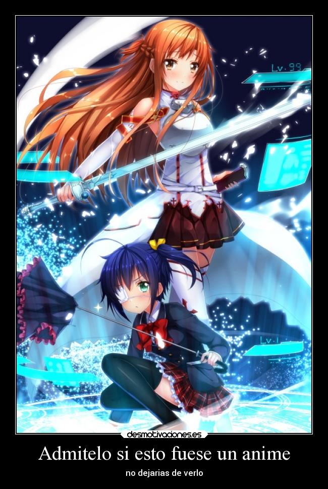 carteles anime anime admitelo chuunibyou sao combinacion desmotivaciones