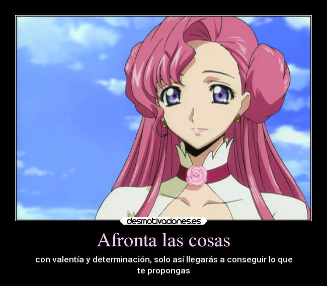 carteles anime code geass euphie euphemia britannia valentia determinacion desmotivaciones